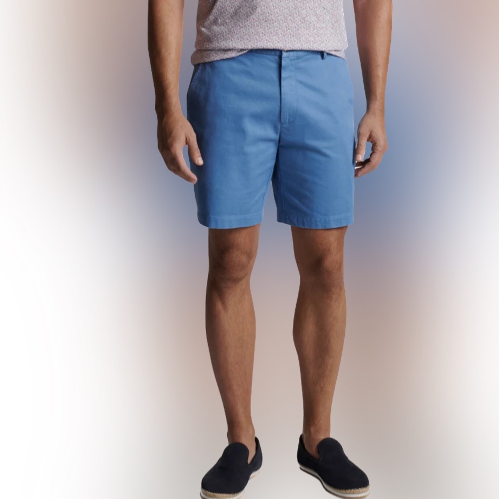 PETER MILLAR Men’s Pilot Twill 8” Pima Cotton Golf Shorts Twilight Blue Size 35